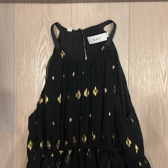 A.L.C. Rosa silk halter dress in black and gold. Size 4. Excellent condition. - Picture 6 of 9
